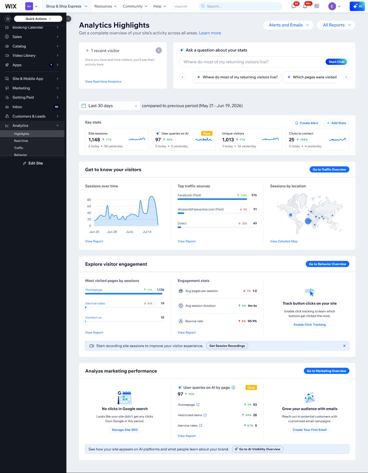 Shop & Ship Express Analytics project